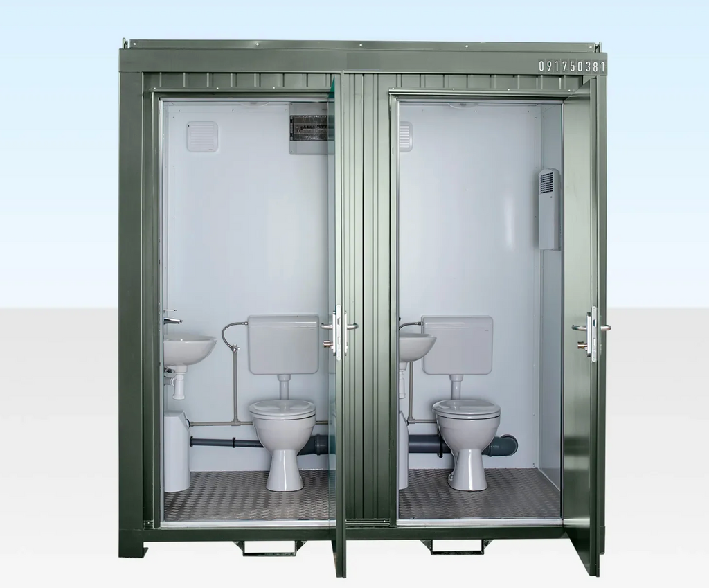 Double Mains Toilet 8Ft x 5Ft (Bottle Green)