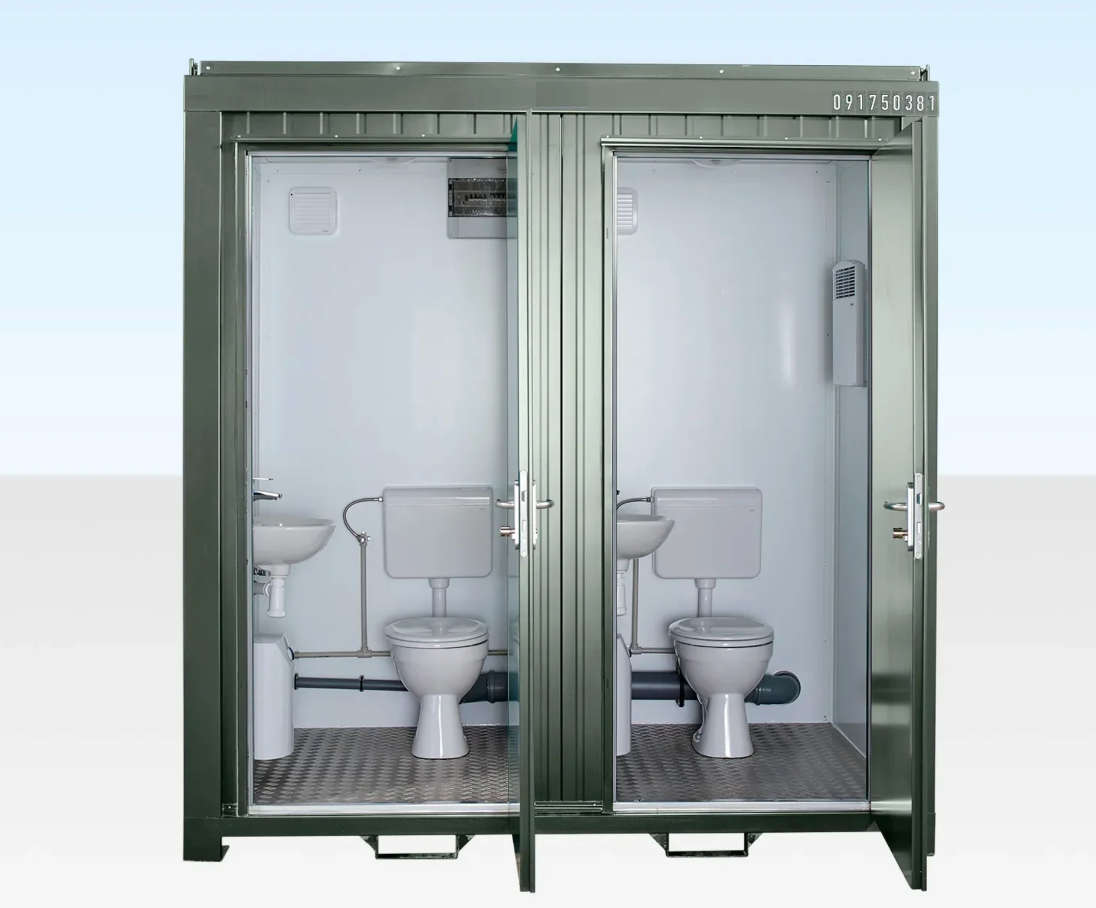Double Mains Toilet 8Ft x 5Ft (Bottle Green)