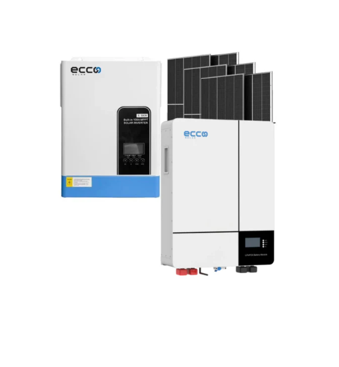 6.2KVA/6200W Ecco MPPT Combo 1 X 5.12 KWH AH Battery 6X 460W Mono Solar Panels Inverter Combo