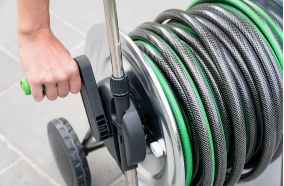 Geolia expandable metal hose reel + hose set 12.5mm x 35m