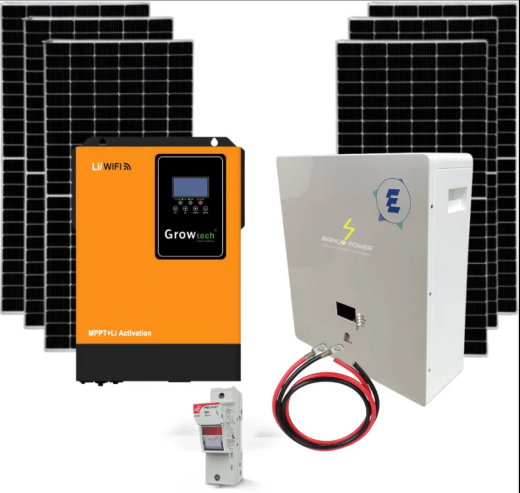 Growtech 5.5kW Hybrid Inverter Solar System Pure Sine Wave Inverter  (With Battery)