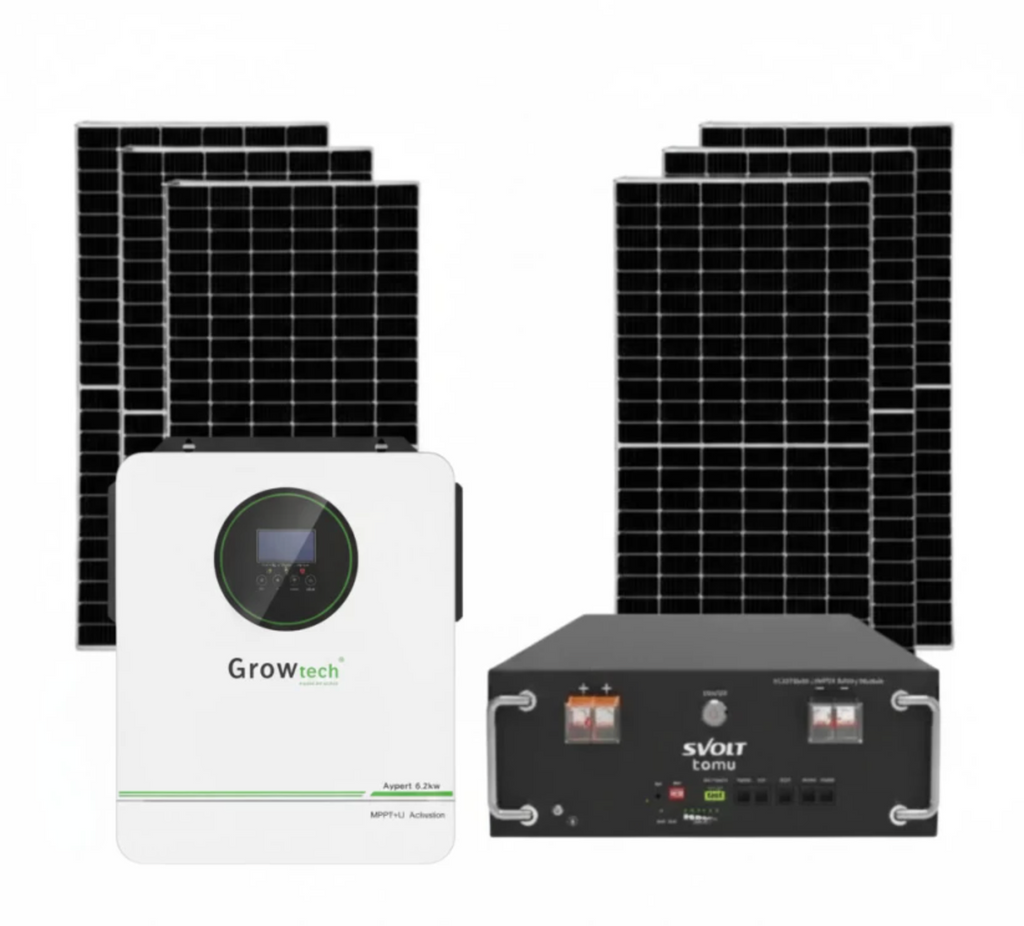 Growtech 6.2kW Solar System Pure Sine Wave Inverter  (With Battery)