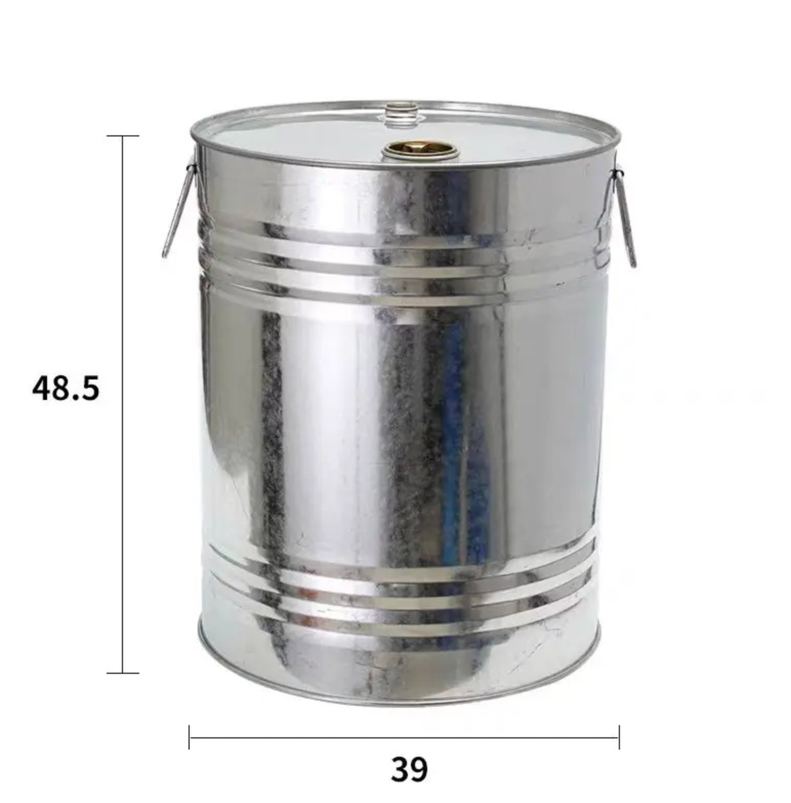 New 100 Litre Open Top Galvanised Steel Drum | Lid & Latch Ring Included