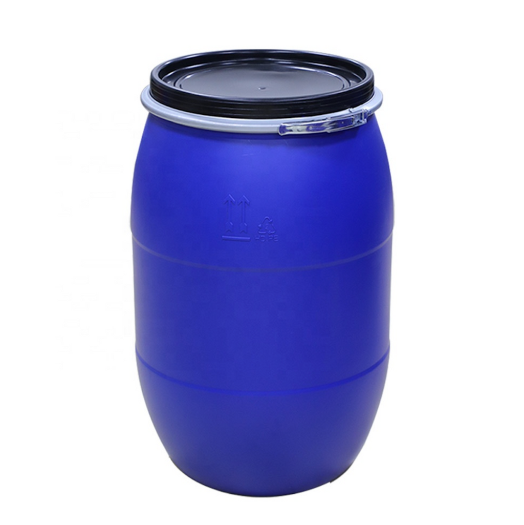 New 150 Litre Open Top Blue Plastic Drum
