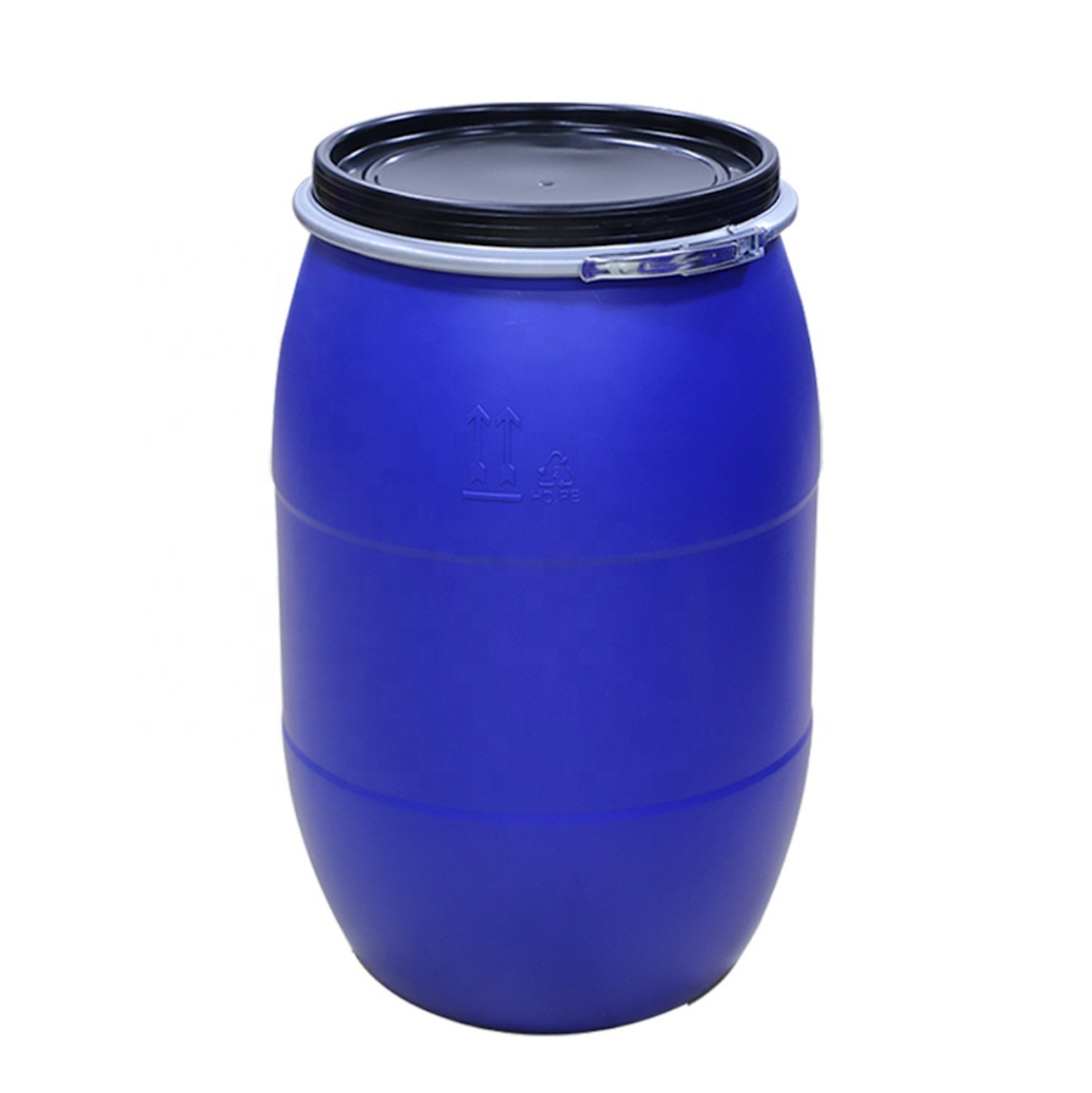 New 150 Litre Open Top Blue Plastic Drum