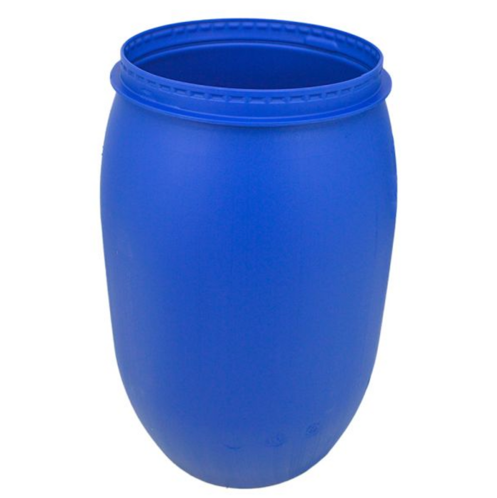 New 150 Litre Open Top Blue Plastic Drum