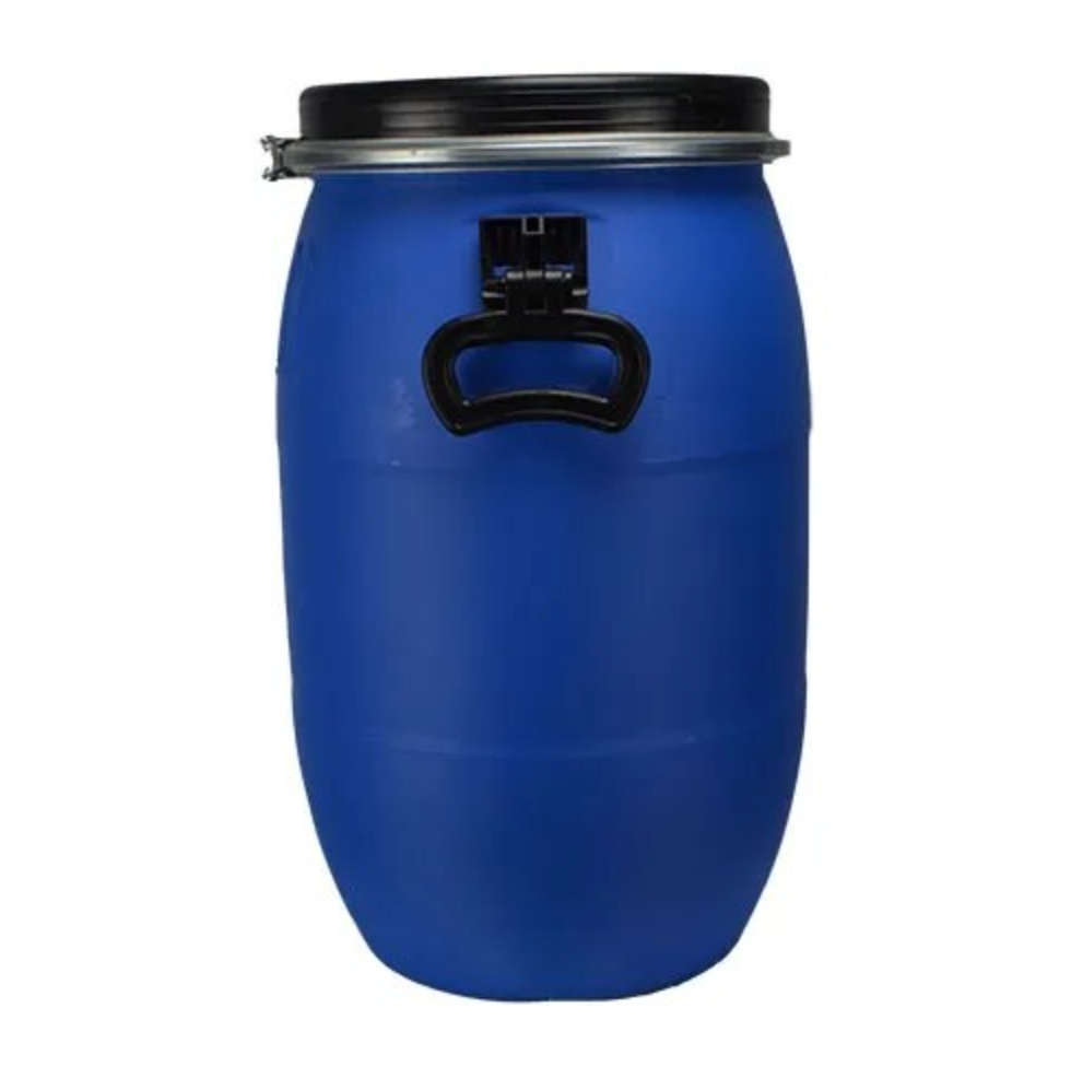 New 30 Litre Open Top Blue Plastic Drum
