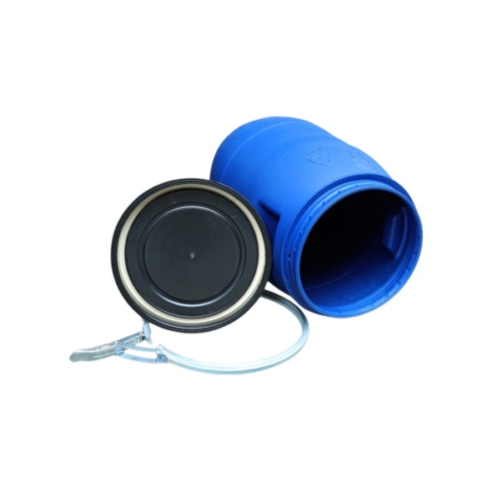 New 50 Litre Open Top Blue Plastic Drum