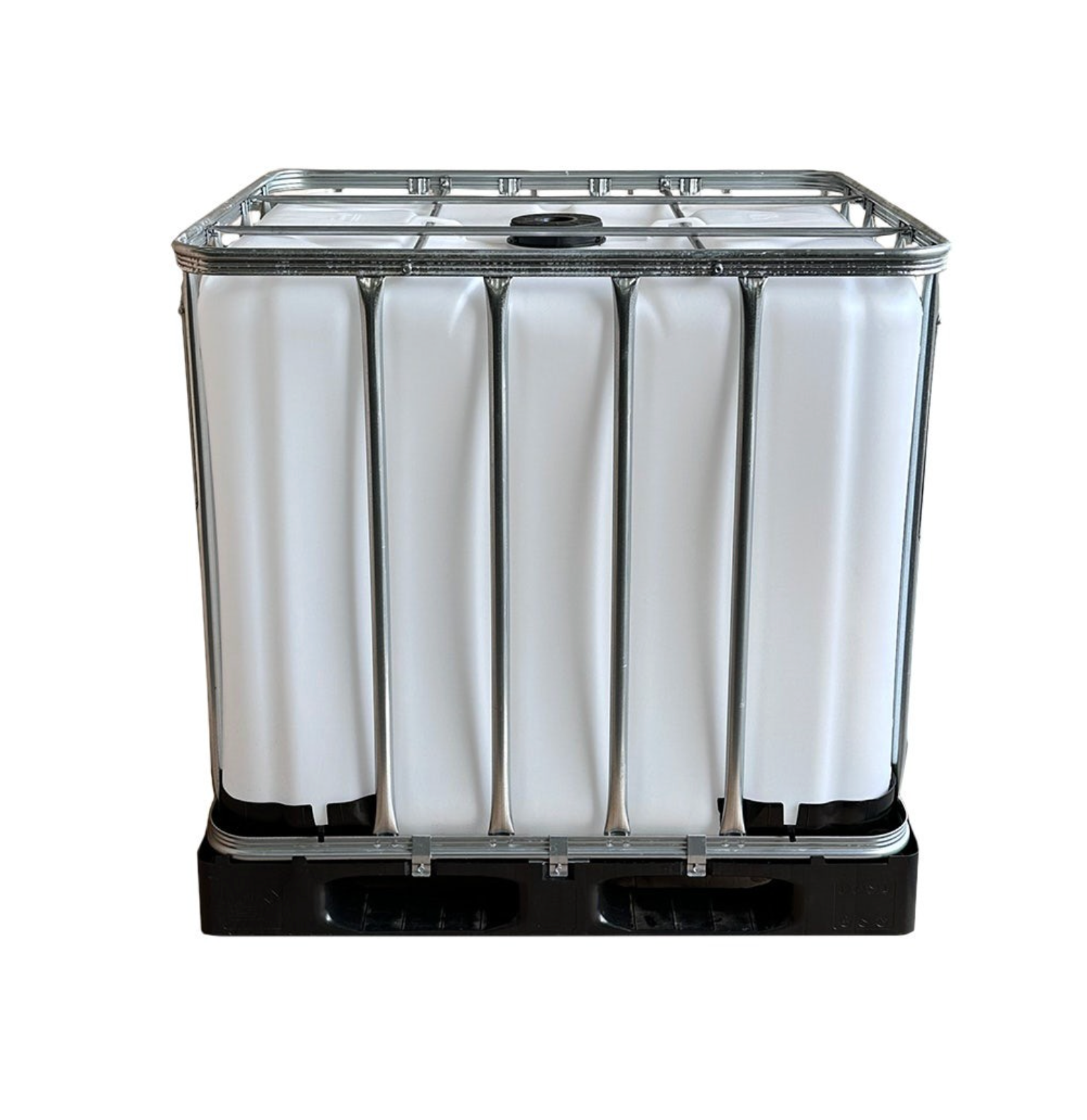 New 600 Litres Chemical Grade Clear IBC Tank on Plastic Pallet