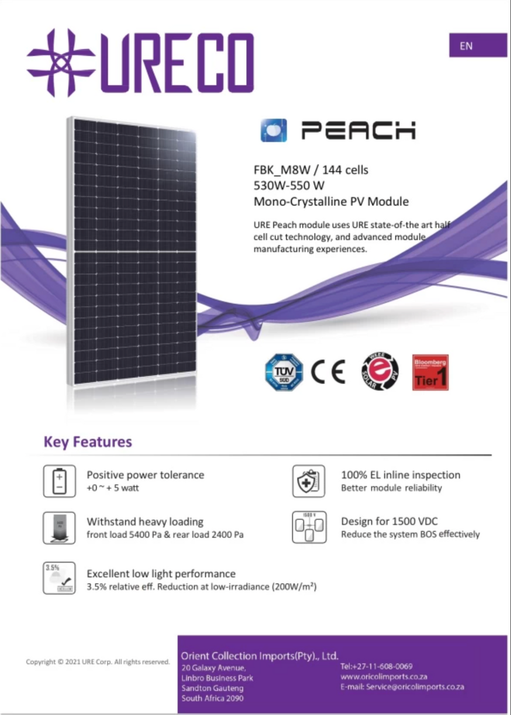 URECO 540W Solar Panel